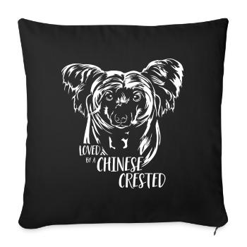 CHINESE CRESTED Dog Saying Dogs Saying Dogs - Sofa pillowcase 17,3'' x 17,3'' (45 x 45 cm) - black - Front