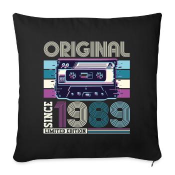 Original 1989 33ème Anniversaire Cadeau Hommes - Housse de coussin décorative 45 x 45 cm - noir - Devant