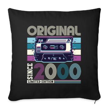 Original 2000 22ème Anniversaire Cadeau Hommes - Housse de coussin décorative 45 x 45 cm - noir - Devant
