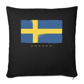Schweden-Flagge Reisen Reisen Schweden-Flagge Reis - Sofakissenbezug 45 x 45 cm - Schwarz - Vorne
