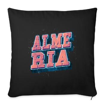 Almeria Espagne City Font Vintage Rétro - Housse de coussin décorative 45 x 45 cm - noir - Devant
