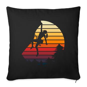 Vintage Trad Climbing - Sofa pillowcase 17,3'' x 17,3'' (45 x 45 cm) - black - Front