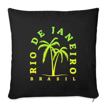 Rio Palm Neon Brasil - Sofa pillowcase 17,3'' x 17,3'' (45 x 45 cm) - black - Front