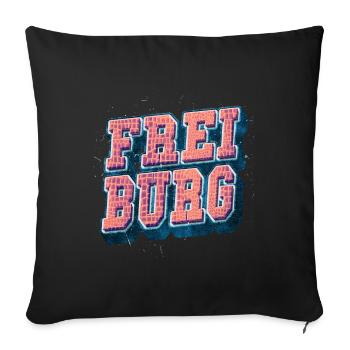Freiburg Germany City Font Vintage Retro - Sofa pillowcase 17,3'' x 17,3'' (45 x 45 cm) - black - Front