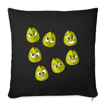Real guava - Sofa pillowcase 17,3'' x 17,3'' (45 x 45 cm) - black - Front