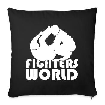 fighters world jiu jitsu wrestling wrestling symbol icon - Sofa pillowcase 17,3'' x 17,3'' (45 x 45 cm) - black - Front
