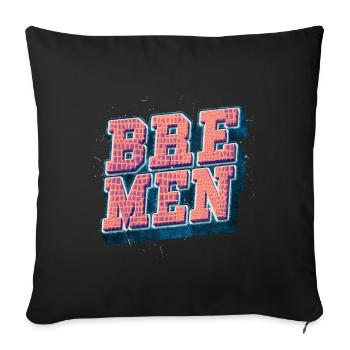 Brême Allemagne City Font Vintage Rétro - Housse de coussin décorative 45 x 45 cm - noir - Devant