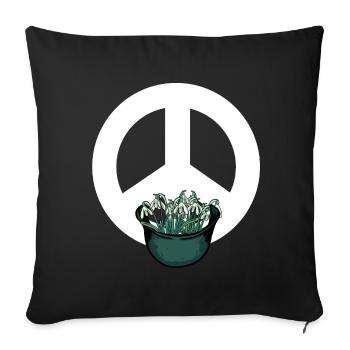 Soldat Soldats Armée Paix Symbole Perce-neige - Housse de coussin décorative 45 x 45 cm - noir - Devant