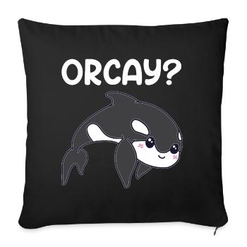 Orque épaulard épaulard cadeau - Housse de coussin décorative 45 x 45 cm - noir - Devant