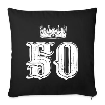 50 number crown - Sofa pillowcase 17,3'' x 17,3'' (45 x 45 cm) - black - Front