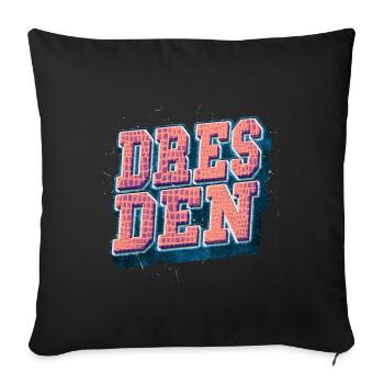 Dresden Germany City Font Vintage Retro - Sofa pillowcase 17,3'' x 17,3'' (45 x 45 cm) - black - Front