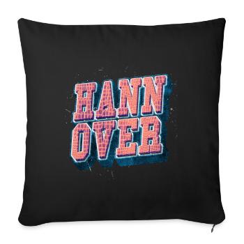 Hanovre Allemagne City Font Vintage Rétro - Housse de coussin décorative 45 x 45 cm - noir - Devant