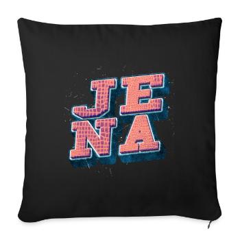 Jena Germany City Font Vintage Retro - Sofa pillowcase 17,3'' x 17,3'' (45 x 45 cm) - black - Front
