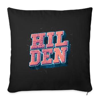 Hilden Deutschland Stadt Schrift Vintage Retro - Sofakissenbezug 45 x 45 cm - Schwarz - Vorne