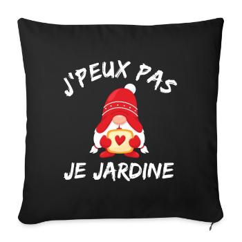 jardin, jardinage, fan de jardinage - Housse de coussin décorative 45 x 45 cm - noir - Devant