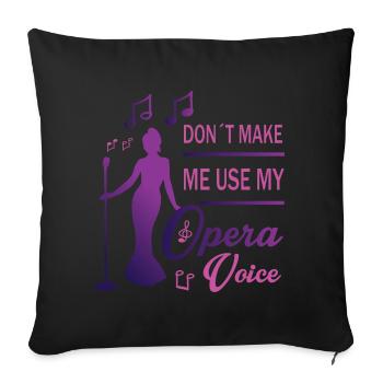 Voix forte - Housse de coussin décorative 45 x 45 cm - noir - Devant