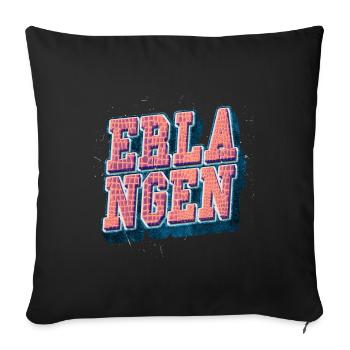 Erlangen Germany City Font Vintage Retro - Sofa pillowcase 17,3'' x 17,3'' (45 x 45 cm) - black - Front