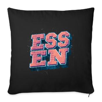 Essen Deutschland Stadt Schrift Vintage Retro - Sofakissenbezug 45 x 45 cm - Schwarz - Vorne