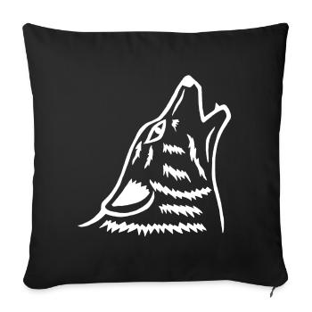 Le hurlement du loup blanc - Housse de coussin décorative 45 x 45 cm - noir - Devant