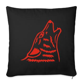 The Howl of the Red Wolf - Sofa pillowcase 17,3'' x 17,3'' (45 x 45 cm) - black - Front