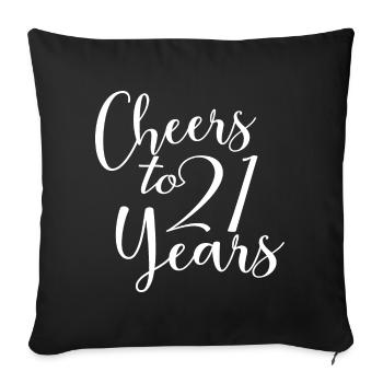 Vive le 21e anniversaire de 21 ans - Housse de coussin décorative 45 x 45 cm - noir - Devant