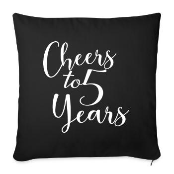 Vive le 5e anniversaire de 5 ans - Housse de coussin décorative 45 x 45 cm - noir - Devant