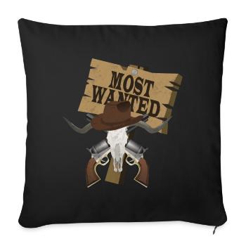 MOST WANTED Wild West Style - Sofakissenbezug 45 x 45 cm - Schwarz - Vorne