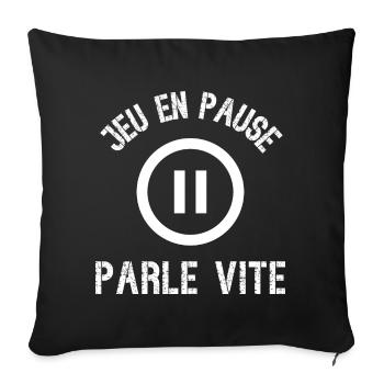 jeu en pause - Housse de coussin décorative 45 x 45 cm - noir - Devant