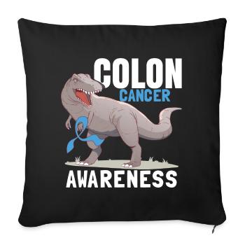 Darmkrebs Bewusstsein Kinder Dinosaurier - Sofakissenbezug 45 x 45 cm - Schwarz - Vorne