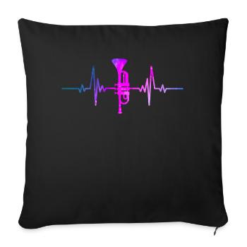 Trompete Space Heartbeat für Musiker - Sofakissenbezug 45 x 45 cm - Schwarz - Vorne