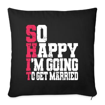 Drôle d’enterrement de vie de garçon Fiançailles Mariage Marié - Housse de coussin décorative 45 x 45 cm - noir - Devant