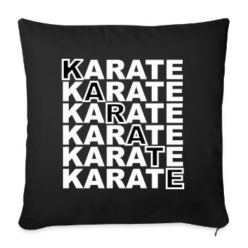 Lettrage karaté - sport - Housse de coussin décorative 45 x 45 cm - noir - Devant