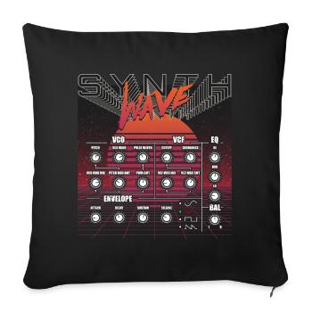 Synthesizer Recording Studio Waveform Synthesis Electro Mu - Sofa pillowcase 17,3'' x 17,3'' (45 x 45 cm) - black - Front