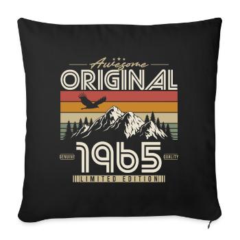 Original 1965 Jahrgang Vintage Retro Geburtstag - Sofakissenbezug 45 x 45 cm - Schwarz - Vorne
