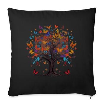 Butterfly Tree Colorful Butterflies Flies - Sofa pillowcase 17,3'' x 17,3'' (45 x 45 cm) - black - Front