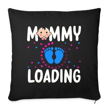 Femme enceinte, enfin je vais être maman - Housse de coussin décorative 45 x 45 cm - noir - Devant