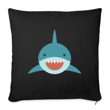 Mignon requin - Housse de coussin décorative 45 x 45 cm - noir - Devant