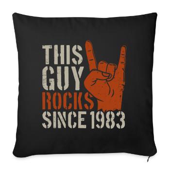 This guy has been rocking since 1983 vintage birthday - Sofa pillowcase 17,3'' x 17,3'' (45 x 45 cm) - black - Front