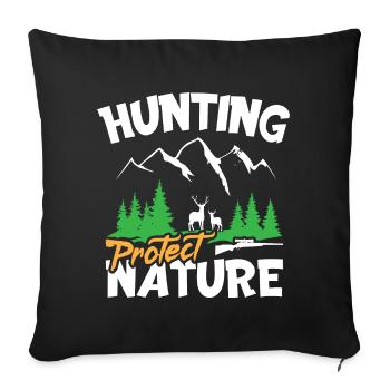 La chasse protège la nature - Housse de coussin décorative 45 x 45 cm - noir - Devant