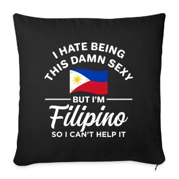 Hot Filipino Jokes for Filipino - Sofa pillowcase 17,3'' x 17,3'' (45 x 45 cm) - black - Front