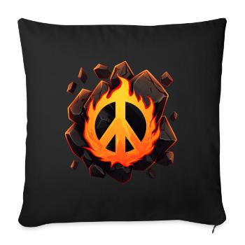 Brûler pour la paix - Housse de coussin décorative 45 x 45 cm - noir - Devant