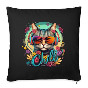 Chat réfrigéré - Housse de coussin décorative 45 x 45 cm - noir - Devant