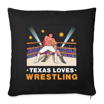 Conception de lutte au Texas pour les fiers fans du Texas - Housse de coussin décorative 45 x 45 cm - noir - Devant
