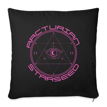 Arcturian Starseed 11:11 - Sofakissenbezug 45 x 45 cm - Schwarz - Vorne