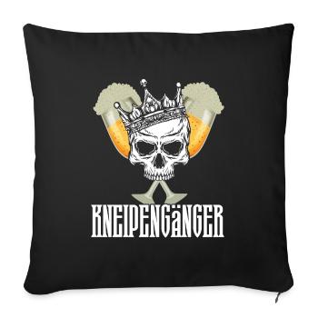 Kneipengänger Outfit für Bier-Liebhaber und Partys - Sofakissenbezug 45 x 45 cm - Schwarz - Vorne