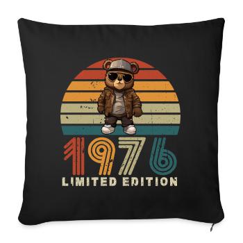 1976 Limited Edition Birthday Year Vintage - Sofa pillowcase 17,3'' x 17,3'' (45 x 45 cm) - black - Front