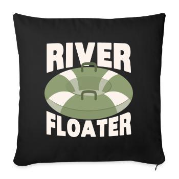 Rafting Wassersport - Sofakissenbezug 45 x 45 cm - Schwarz - Vorne