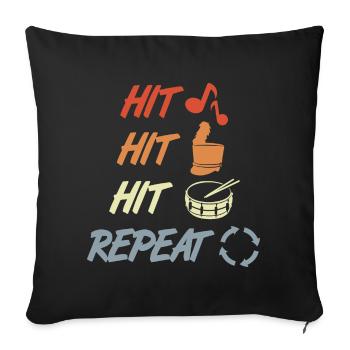 Beat and Repeat - Sofa pillowcase 17,3'' x 17,3'' (45 x 45 cm) - black - Front