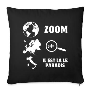 Italie, Italia, je suis italien - Housse de coussin décorative 45 x 45 cm - noir - Devant