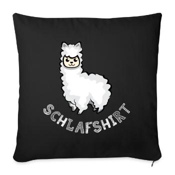 Sleep shirt alpacas llama sleeping cute animals icon - Sofa pillowcase 17,3'' x 17,3'' (45 x 45 cm) - black - Front